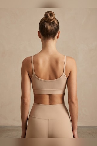 Mataş Kadın İnce İp Askılı Pedli Fitilli Pamuklu Büstiyer Crop Bralette Bej