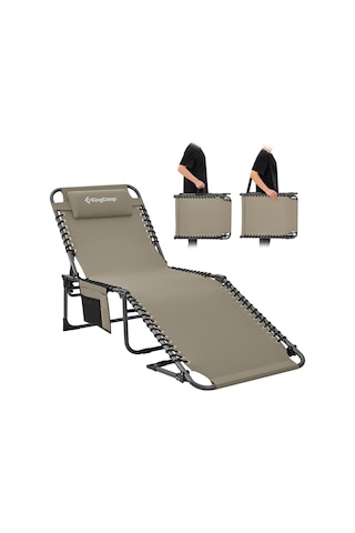 Kingcamp Berlin Classic Comfort Lounge 5 Kademeli Katlanır Şezlong Beige Bej
