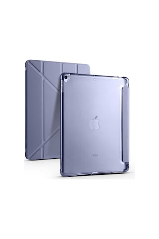 Apple Uyumlu iPad 10.5 Inc 7. Nesil Kılıf Kalemlikli Premium Standlı Katlanabilir Kılıf Trifolding Kılıf