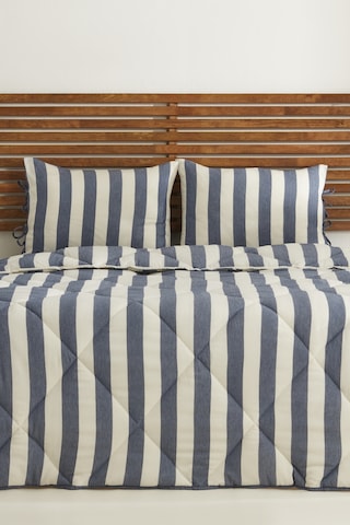 Karacahome Sarah Anderson Barlet Çift Kişilik Comfort Uyku Seti Çizgili Mavi