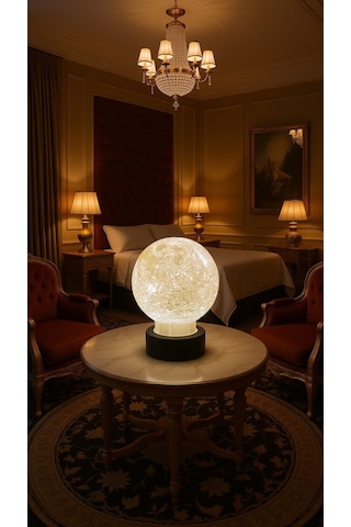 3d Ay Lamba Led Gece Lambası Dekoratif Ay Küre Işıklı Masa Lambası Gün Işığı