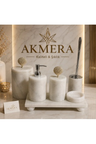 6 Parça Ultra Lüks Banyo Seti Beyaz