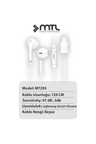 Lightning Girişli Kablolu Stereo Kulaklık Tak Çalıştır - Yüksek Ses Kalitesi 00