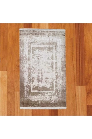 Çerçeve Tasarımlı 200 X 300 Yün Halı Gri