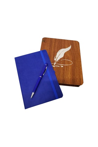 Ahşap Kutulu Hediye Defter Ve Kalem Seti