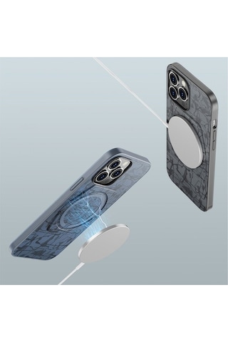 Rock Space Apple Uyumlu iPhone 13 Pro Kılıf Moca Serisi Magsafe Standlı - Mavi Mavi