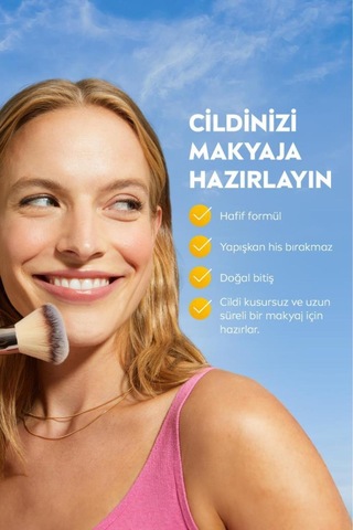 Sun Spf50 Primer Güneş Koruyucu Nemlendirici Makyaj Bazı 30ml, Hyaluron, Antioksidan