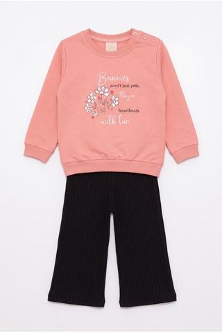 Minipomes Kız Bebek Hearth Beats Eşofman Takım Pembe