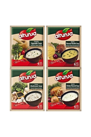 Altunsa Hazır Çorba 4 Lü Paket 4 Çeşit - 60 Gr