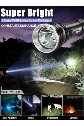 Pfsn Df-3000 Profesyonel Sualtı El Feneri, Şarj Edilebilir Pilli 150m Dalış Meşalesi