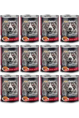 Pro Choice Sigir Etli Sekersiz Ezme Yetiskin Köpek Konservesi 400gr 12 Adet