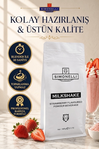 Simonelli Çilek Aromalı Toz Milkshake Karışımı 1 KG