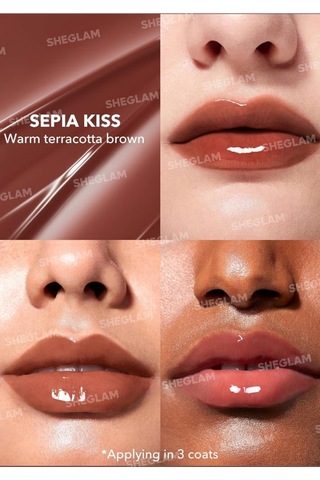 Sheglam Poutperfect Dudak Parlatıcısı,sepia Kiss, Nemlendirici & Parlak Dudak Parlatıcıları Kahverengi