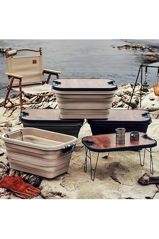 Katlanır Kamp Piknik Sepeti Yeşil