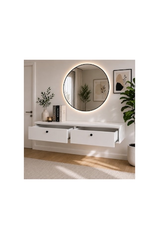 Beyaz Dresuar - Çekmeceli 80 Cm Dresuar Beyaz