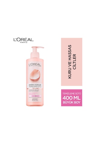 L'Oreal Paris Değerli Çiçekler Kuru ve Hassas Ciltler için Temizleme Sütü 400 ML