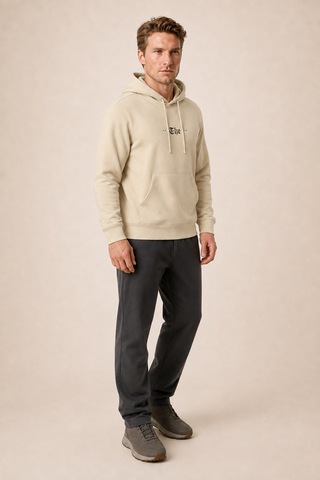 Redline Thenk Yeni Sezon Erkek Regular Fit Kapüşonlu Sweatshirt Bej