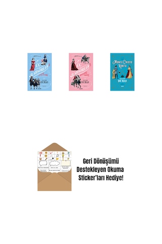 Üç Silahşörler 4 - Louise De La Valliere Ciltli + Üç Silahşörler 3 - Bragelonne Vikontu + Monte Cristo Kontu + Okuma Sticker'ları