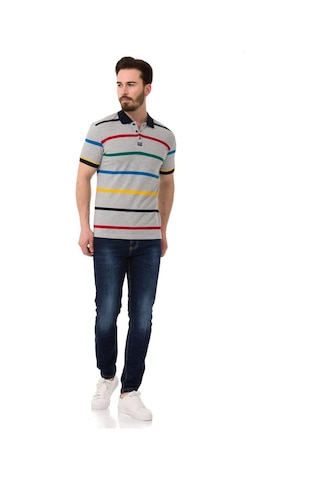 Cipo & Baxx Çizgili Polo Yaka Erkek Basic Tişört Ct749 Gre