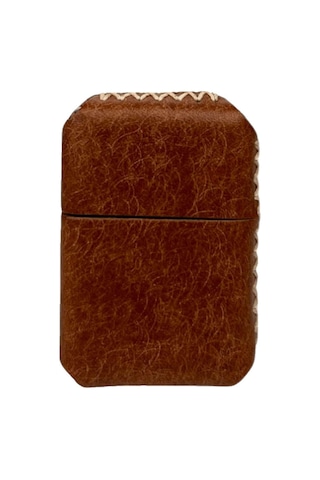 Handmade El Yapımı Hakiki Deri Zippo Modeli Çakmak Kahverengi