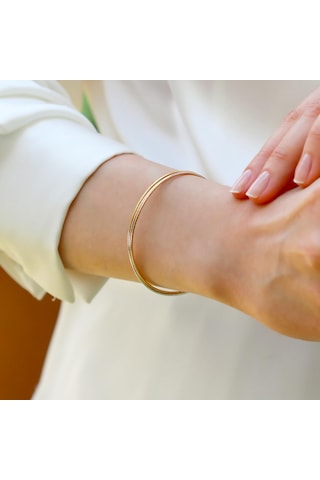 Ajda Modeli 3'lü Gold Gümüş Bileklik Gümüş