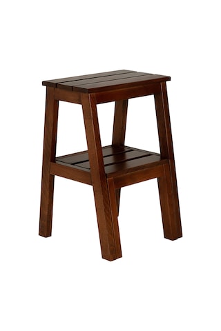 Refilya Masif Ahşap Katlanır Merdiven Tabure Ceviz