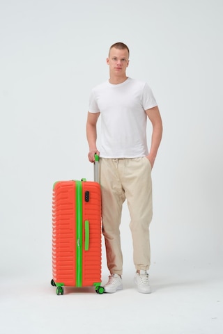 Keo-plus Turuncu-yeşil Büyük Boy Silikon Pp Kırılmaz Valiz Turuncu - Yeşil