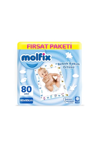 Molfix Bebek Bakım Örtüsü 60 x 60 CM Fırsat Paketi 80 Adet
