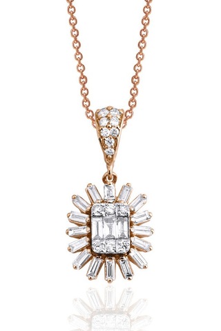 0.40 Karat Baget Pırlanta Kolye 64320960