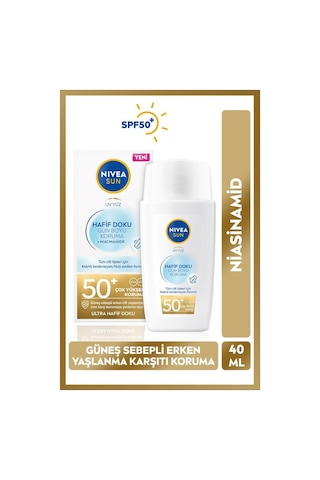 Nivea Sun Hafif Dokulu Koruyucu Yüz Güneş Kremi SPF50+ 40 ML