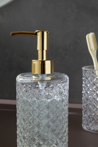Selen Concept Kafes Model El Yapımı Cam Banyo Seti 3'lü Takım Şeffaf