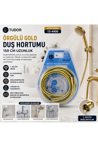 Jenerik Örgülü Duş Hortumu 150 Cm Gold