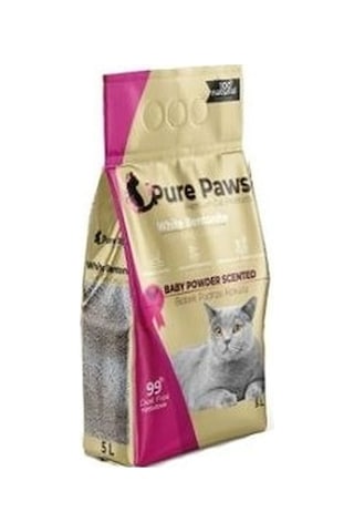 Pure Paws Bebek Pudralı İnce Topaklaşan Bentonit Kedi Kumu 5 L