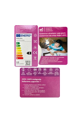 12 Adet Philips 13w Sarı Işık E27 Duylu Kalın Duy Led Ampul