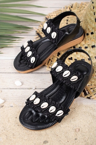 Khayt Naomi Anatomik Fashion Günlük Kadın Sandalet Siyah