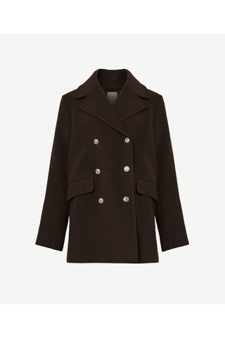 Yargıcı Kruvaze Palto Kahve Melanj