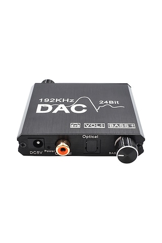 Samdoo Ay106 Dijital-analog Ses Dönüştürücü, Optik/coaksiyel Giriş, Bass Ayarı, Metal Kasa, 32-192khz Örnekleme Hızı