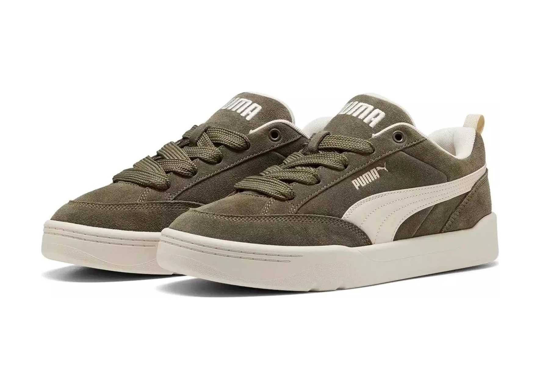 Puma 401606 07 Park Lifestyle Raw Yeşil-krem Nubuk Erkek Spor Aya Yeşil