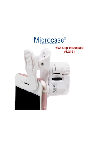 60x Mini Cep Telefonu İçin Mandallı Uv Ledli Mikroskop - Al2431