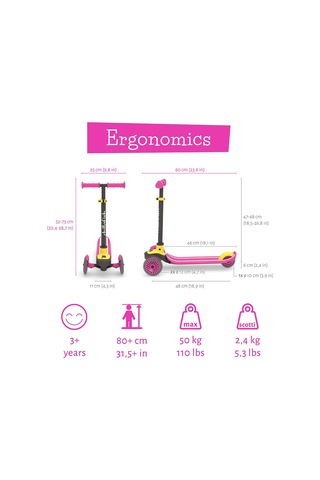Chillafish Scotti 3 Tekerlekli Scooter - Pembe