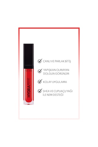 Note Cosmetique Hydramoist Lipgloss Nemlendirici Dudak Parlatıcısı - 09 Heartbreaker - Kırmızı