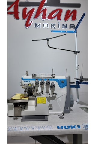 Jack E4s-4 İplik Kafadan Motorlu Sessiz Overlok Makinası Jack Patentli Dişli Ayar Kolu Yok