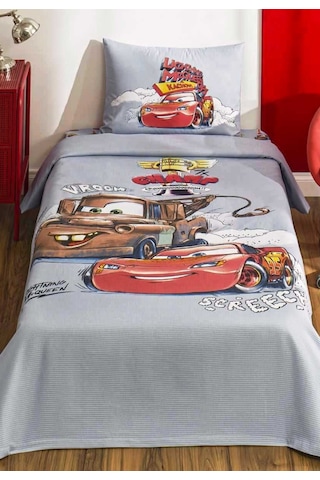 Özdilekn Tek Kiş. Çocuk Pike Takımı-mcqueen Cars Driving Time Gri