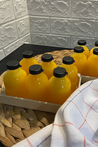 Rotanev 12 Adet Siyah Plastik Sızdırmaz Kapaklı Cam 50 ml Mini Shot Ginger Detox Şişe Kolonya Koku Süs Şişe
