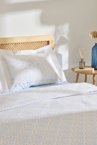 Kaşmir Home Daisy %100 Pamuk Çift Kişilik Pike Takımı Mavi Mavi