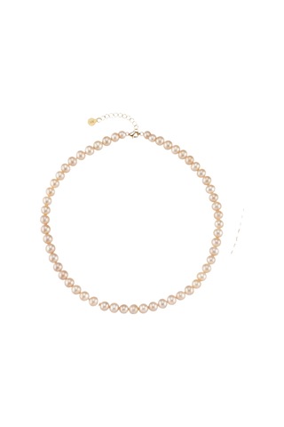 Pudra Pembe Doğal İnci Kolye Sarı