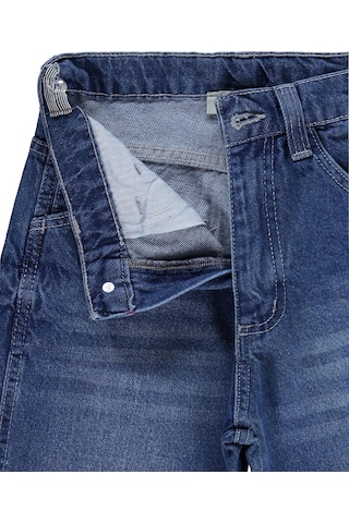 Civil Boys Erkek Çocuk Yan Cepli Baggy Kalıp 6-9 Yaş Pantolon Kot - Mavi
