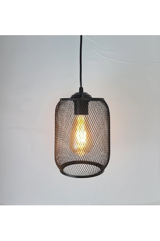 Decodelight Siyah Endüstriyel Metal Hasır Tel Silindir Avize