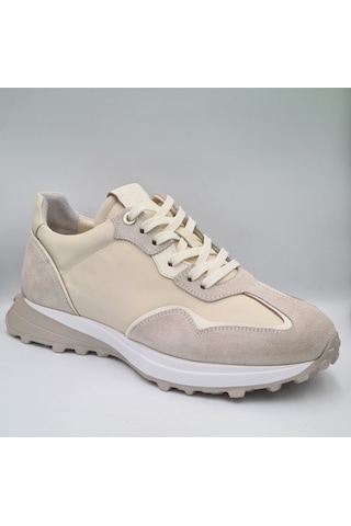 Libero 4821 Antik Süet - Kemik Hakiki Deri Erkek Sneaker Beyaz