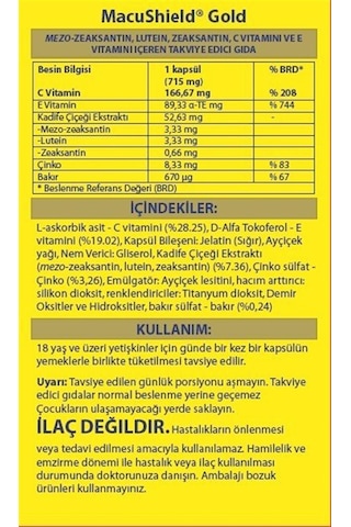 Macushield Gold 90 Kapsül